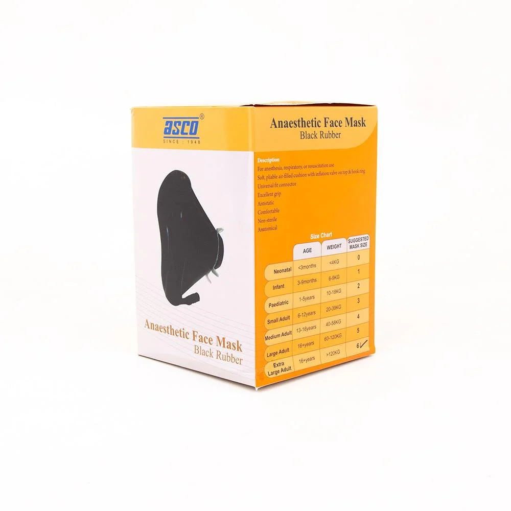 Rubber Anaesthesia Face Mask & Head Harness, Black - Image 7