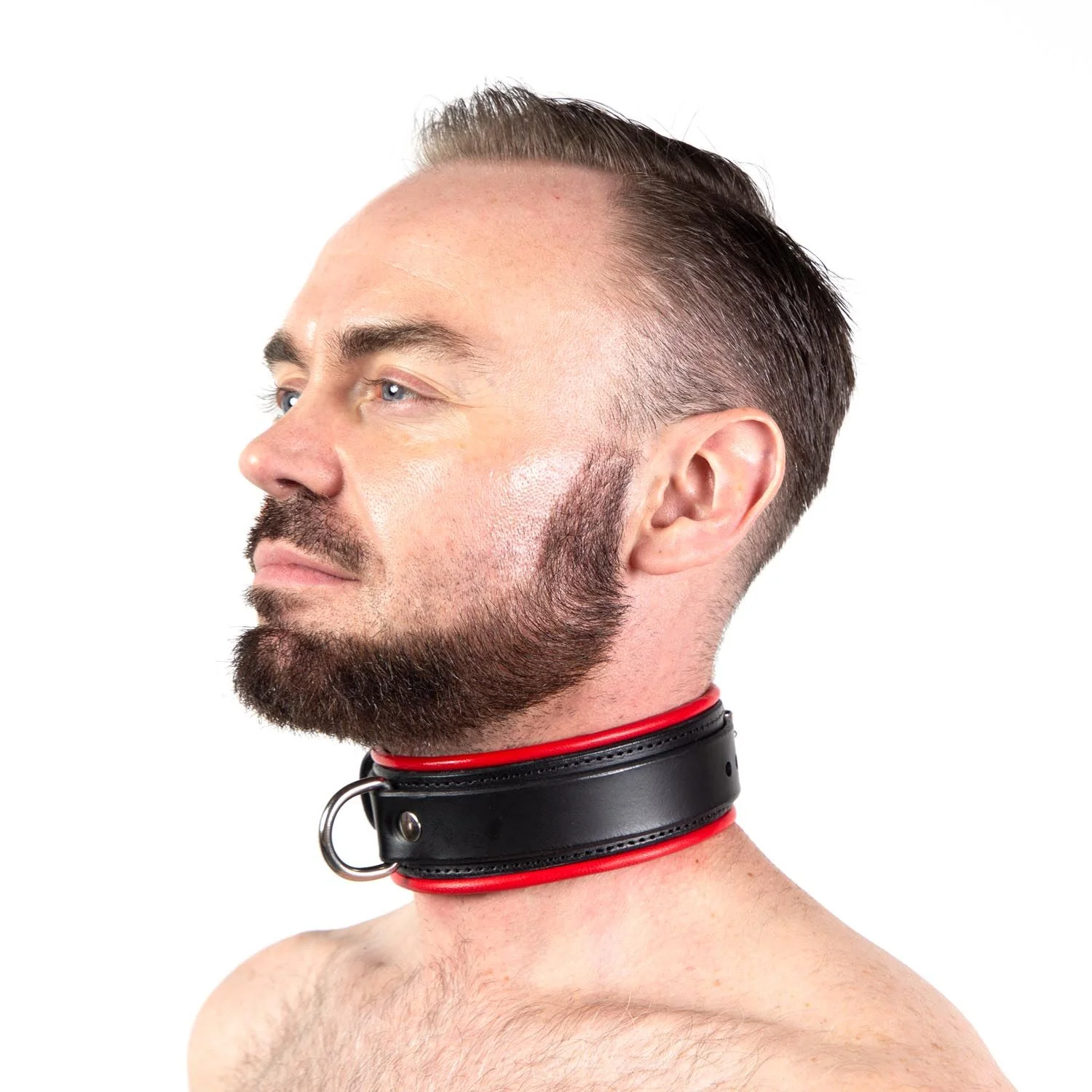 Piped Locking Leather Collar - Image 3