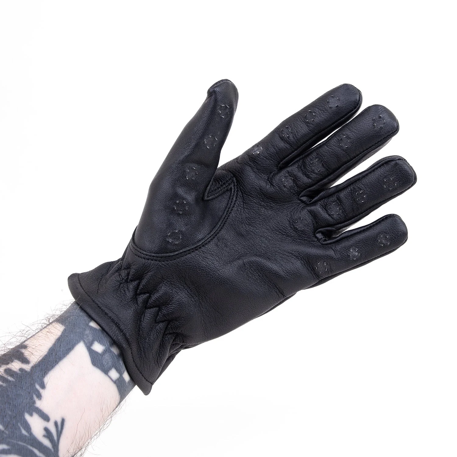 Leather Pin Prick "Vampire" Gloves - Image 3